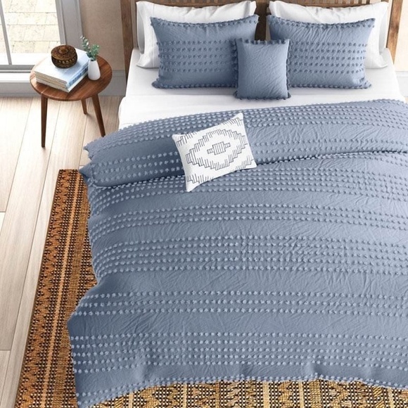 Swift Home Magnificent Marilla Dot 5 Piece Comforter Set, Full/Queen - Faded Den - Picture 2 of 6